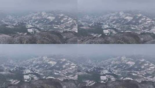 广西雪山村庄高清在线视频素材下载