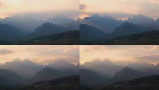南非德拉肯斯堡山脉大教堂峰的日落时间流逝高清在线视频素材下载