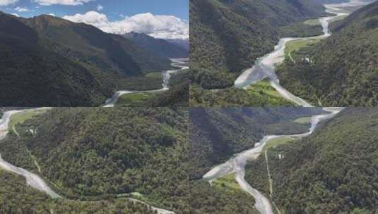 航拍新西兰霍基蒂卡自然美景高清在线视频素材下载