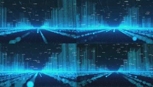 科技数字颗粒城市高清在线视频素材下载