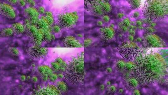 病毒细胞流动的显微镜视图高清在线视频素材下载