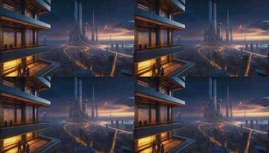 未来主义科幻城市高清在线视频素材下载