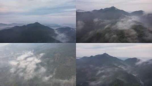 大自然群山清晨云雾航拍高清在线视频素材下载