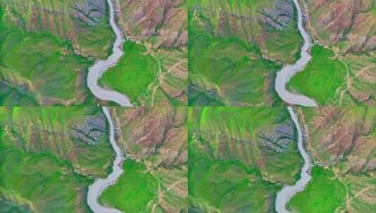 新疆喀拉峻阔克苏河HDR航拍高清在线视频素材下载