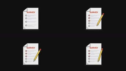 铅笔动画调查表。问卷概念视频-透明高清在线视频素材下载