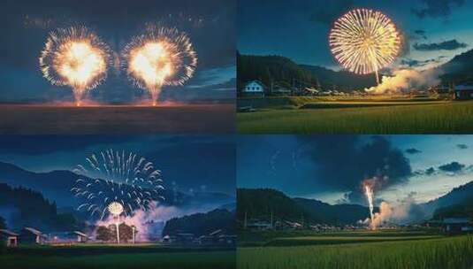 春节新年元旦中秋节节日烟花风景高清在线视频素材下载