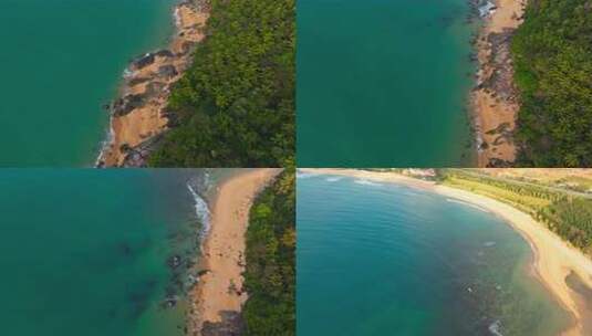 一镜到底航拍海南万宁日月湾风景高清在线视频素材下载