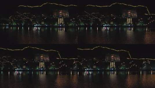 洛阳旅游龙门石窟夜景夜游龙门高清在线视频素材下载