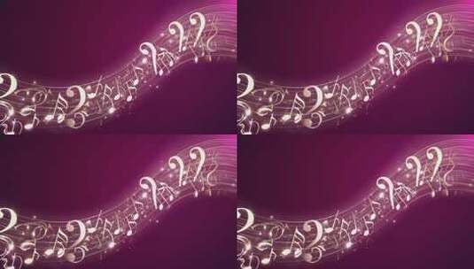 紫色背景音乐音符素材高清在线视频素材下载