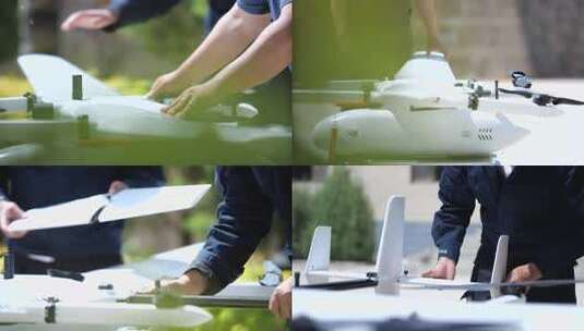 飞行员组装航测大飞机 巡航飞机高清在线视频素材下载