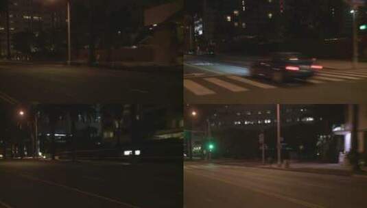 车在夜晚街道上行驶的后pov镜头高清在线视频素材下载