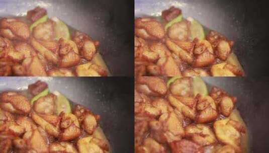 厨师炒制台湾美食三杯鸡 (14)高清在线视频素材下载