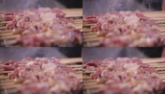 烤架炭火烤炉羊肉串 (7)高清在线视频素材下载