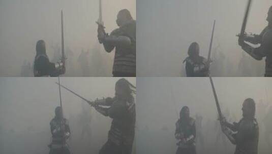 在烟雾中战斗的男人高清在线视频素材下载