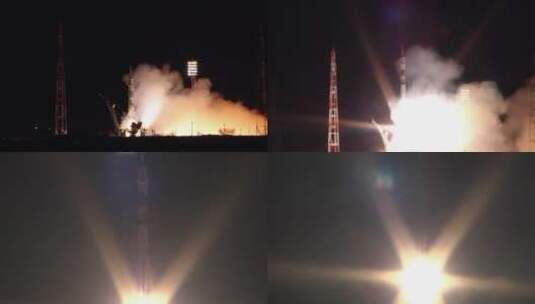联盟号火箭从发射台发射高清在线视频素材下载