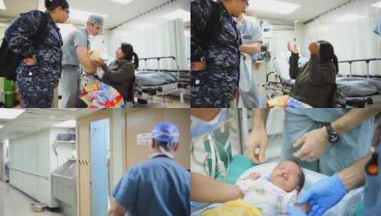 一名婴儿在陆军医院接受腭裂手术高清在线视频素材下载