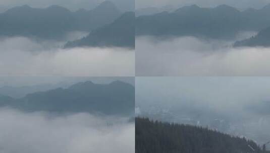 云雾笼罩的西南山区云南山区云海高清在线视频素材下载