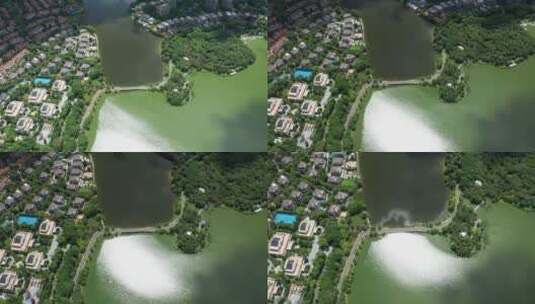 东莞松山湖风景区航拍高清在线视频素材下载