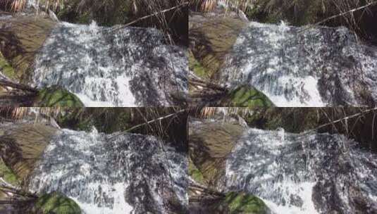 春天郴州北湖仰天湖山涧瀑布2高清在线视频素材下载