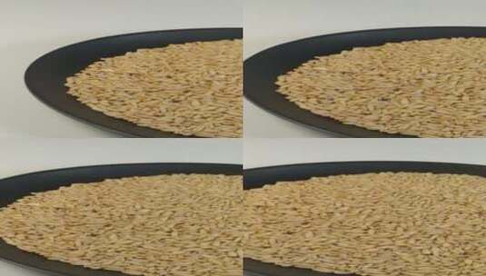 白底滑轮燕麦五谷杂粮高清在线视频素材下载