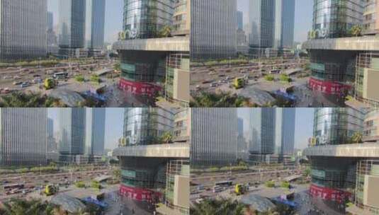 深圳市下沙商场视角看马路车流4k高清在线视频素材下载