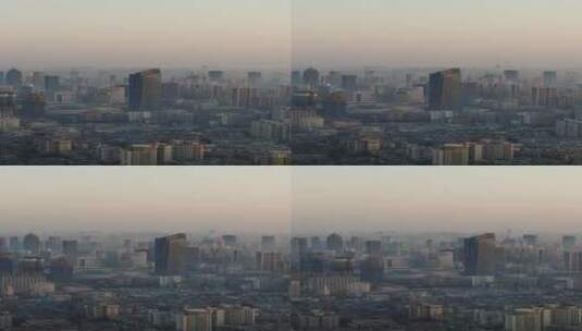 武汉城市清晨迷雾竖屏航拍高清在线视频素材下载