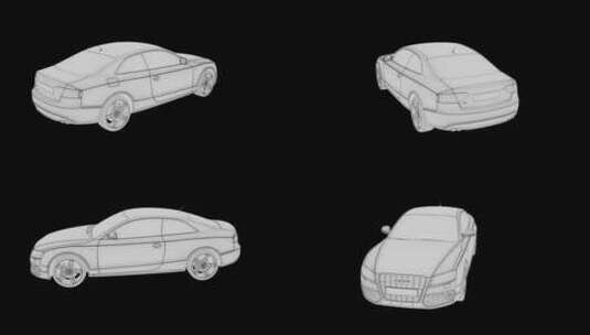 汽车线框展示高清在线视频素材下载