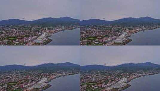 美娜多城市天际线航拍高清在线视频素材下载
