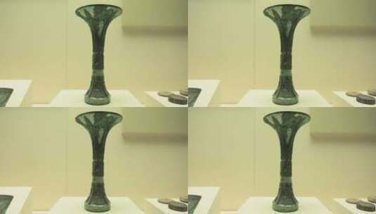中国国家博物馆粘有织痕的青铜觚商高清在线视频素材下载