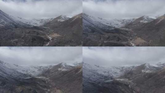 冬天西藏雪山风光无人机航拍素材高清在线视频素材下载