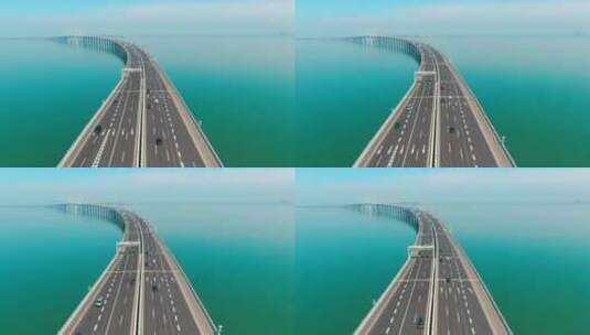 航拍青岛胶州湾跨海大桥高清在线视频素材下载