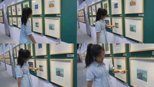 世界安徒生童话奖绘画作品展览济南展出高清在线视频素材下载