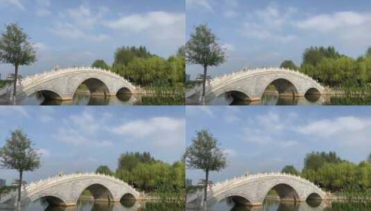 湖面上的拱桥高清在线视频素材下载