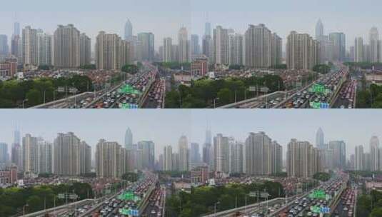 上海高架立交桥城市交通运输高清在线视频素材下载