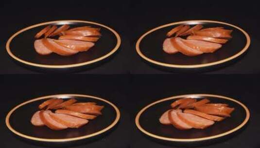 哈尔滨红肠肉肠香肠高清在线视频素材下载