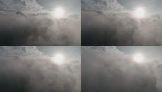广州CBD穿云航拍高清在线视频素材下载