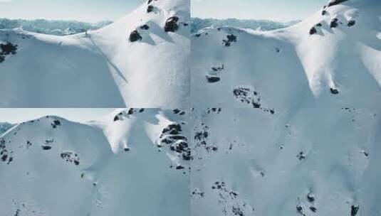 滑雪爱好者在高山滑雪高清在线视频素材下载