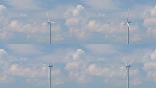 云层与风力发电机高清在线视频素材下载