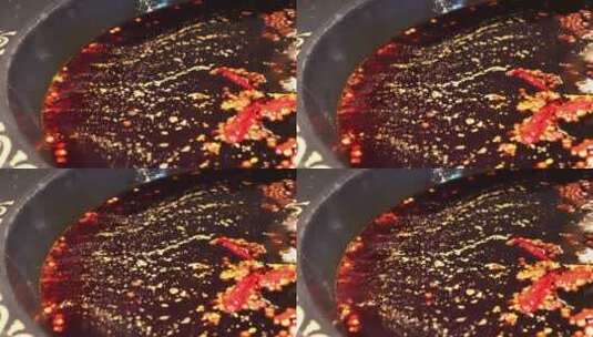 重庆美食视频素材：沸腾的红汤火锅高清在线视频素材下载