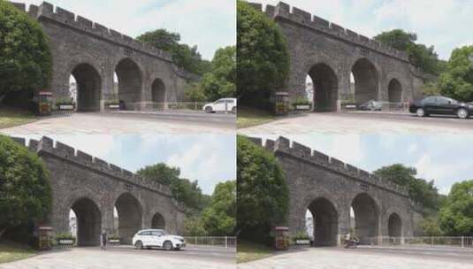 延时摄影湖北荆州三国历史古城墙高清在线视频素材下载