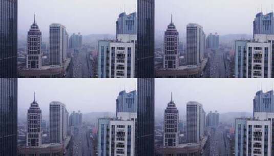 济南市市中区地标建筑高架桥城市道路实拍高清在线视频素材下载