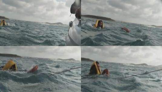 大海里溺水的人高清在线视频素材下载
