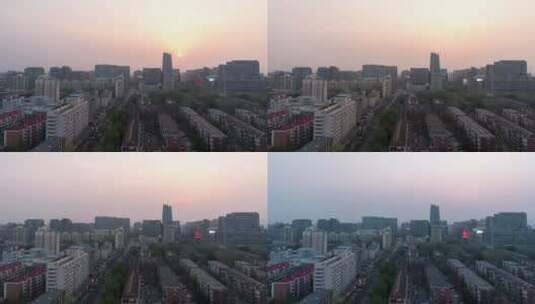 北京中关村俯拍全景 雾霾 日落 延时高清在线视频素材下载
