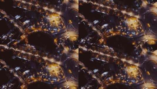 南京鼓楼区夜景航拍高清在线视频素材下载