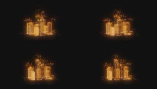 4K灯光展示城市建筑 (3)高清在线视频素材下载