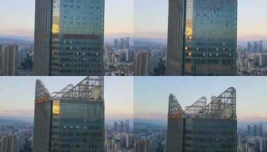 世贸大厦 洲际酒店 福建 福州 航拍 4高清在线视频素材下载