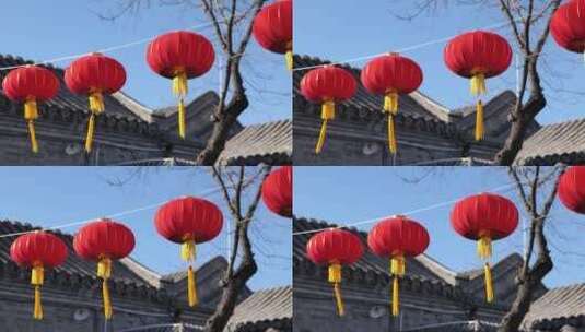 北京胡同大红灯笼高清在线视频素材下载