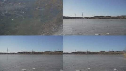 结冰的河面 冬天高清在线视频素材下载