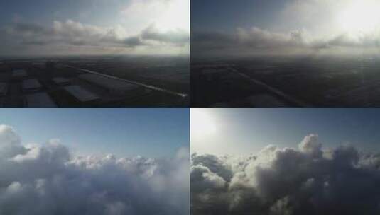 上海临港暴雨后的平流云 穿云素材高清在线视频素材下载