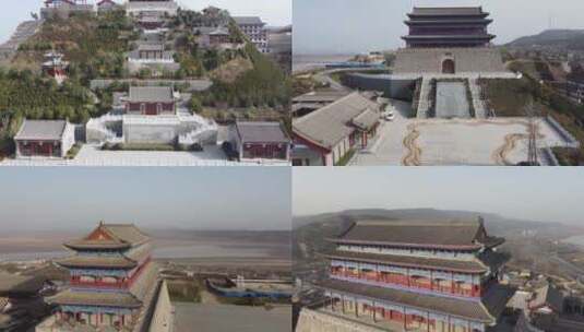 渭南潼关古城望河宫景区4K航拍3高清在线视频素材下载
